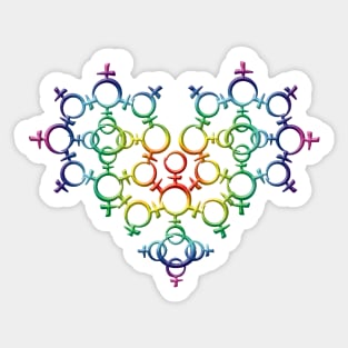 Gay Pride Female Heart Sticker